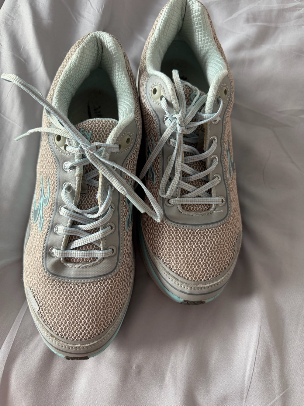 Light Pink and Mint Women's Athletic Sneakers